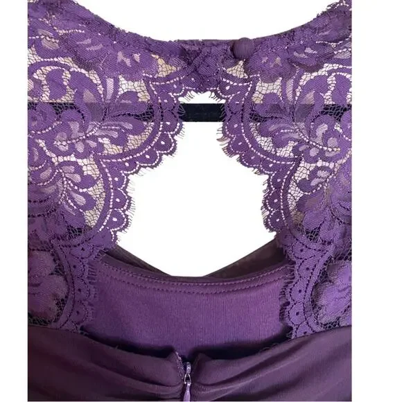 XSCAPE DRESS GOWN 10 PURPLE MOTHER OF THE BRIDE FORMAL EVENING WEDDING GUEST - Picture 7 of 10